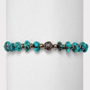Vintage Navajo Turquoise Nugget Bracelet 7" Hand Stamped